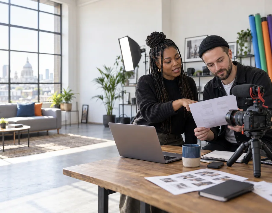Entrepreneur and BROel video producer planning a professional business video