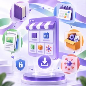 BROel digital products storefront with eBooks, planning tools, business templates, product creation kits, secure downloads and AI resources